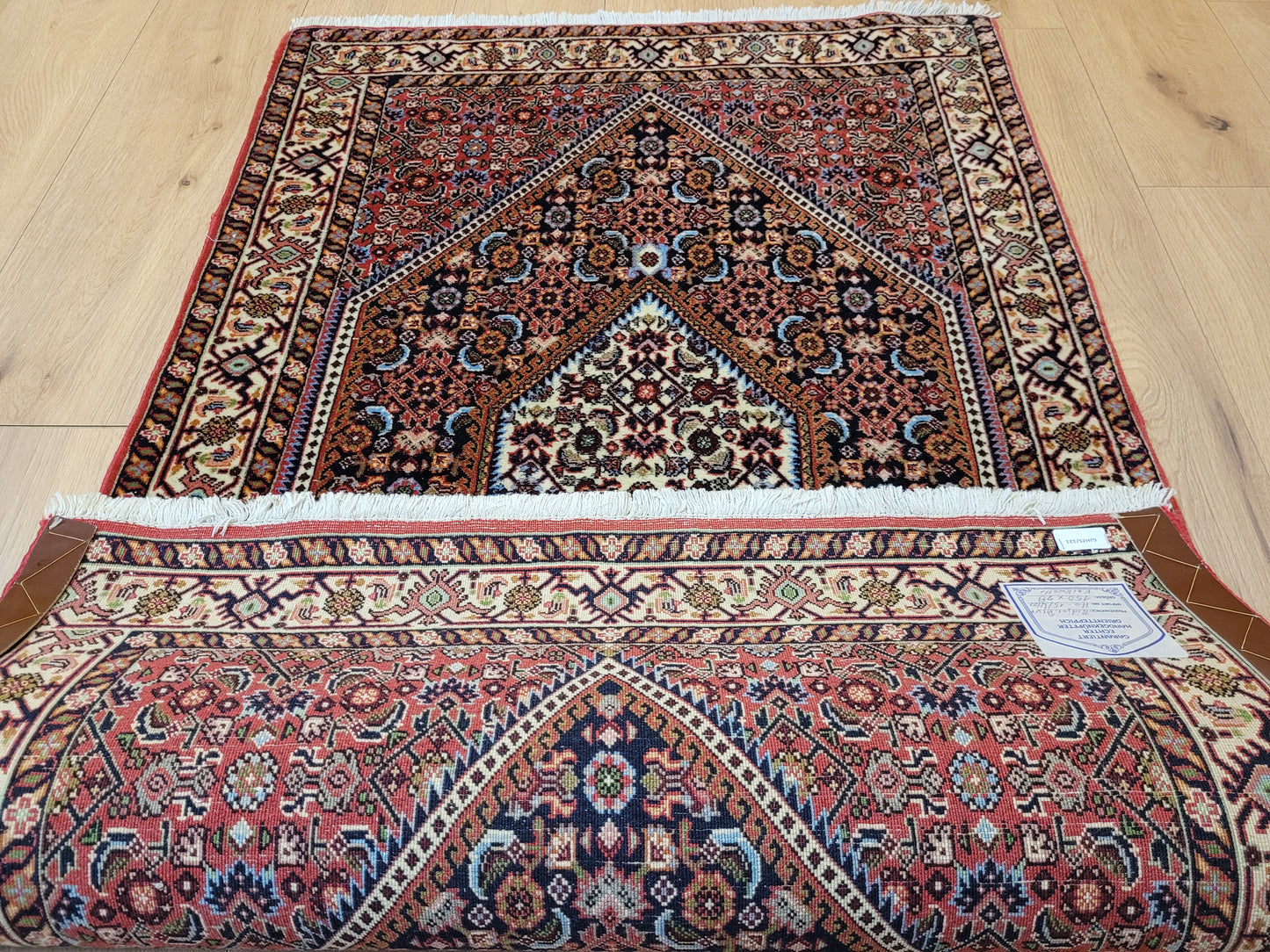 Bidjar Teppich Korkwolle Hexagon-Medaillon feine Knüpfkunst