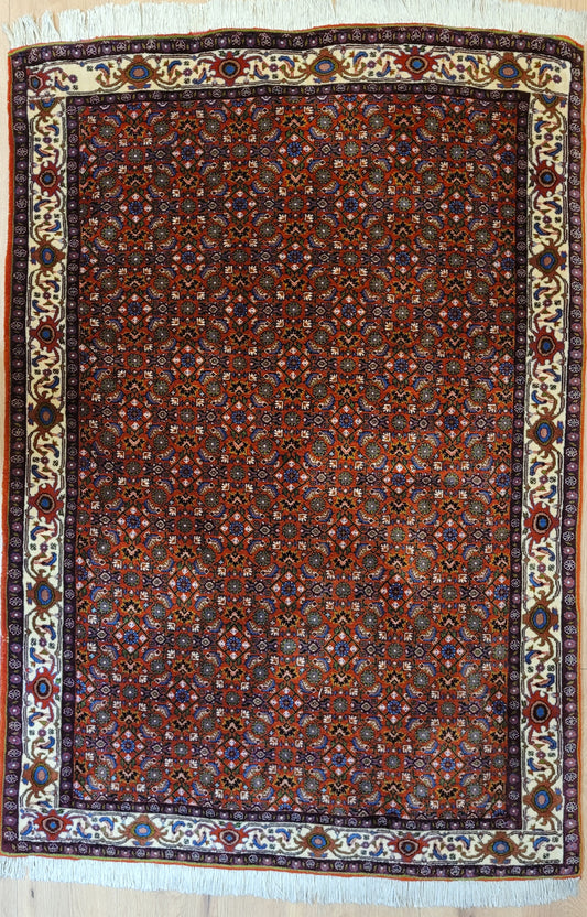 Bidjar Teppich Korkwolle Allover Blütenmuster feine Knüpfkunst