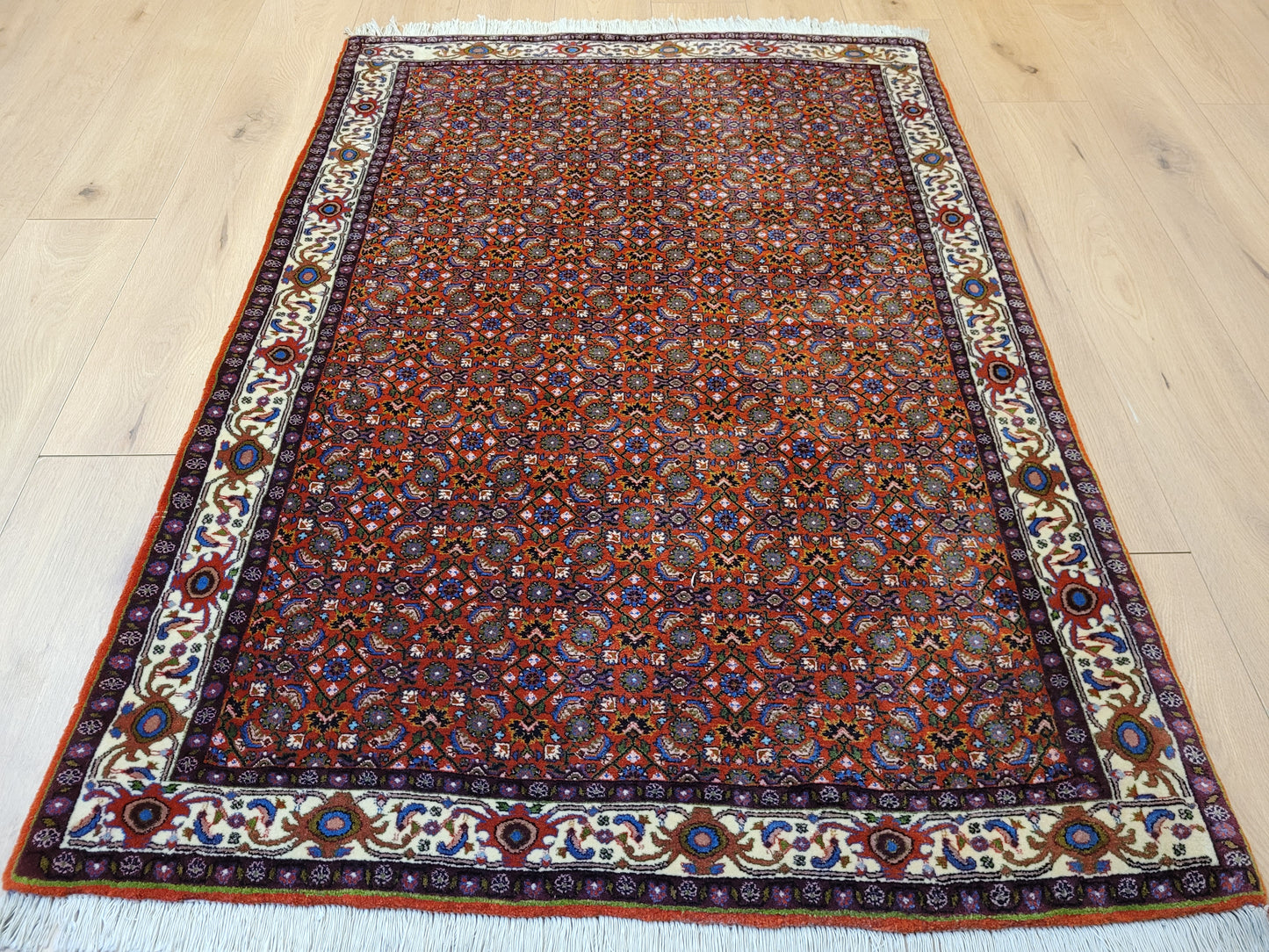 Bidjar Teppich Korkwolle Allover Blütenmuster feine Knüpfkunst