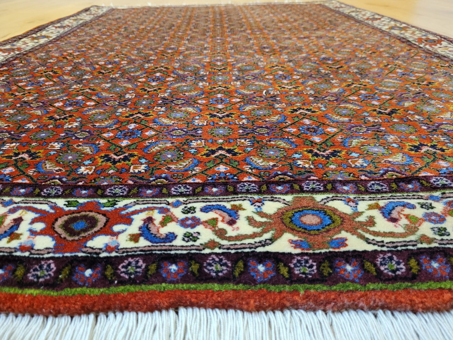 Bidjar Teppich Korkwolle Allover Blütenmuster feine Knüpfkunst