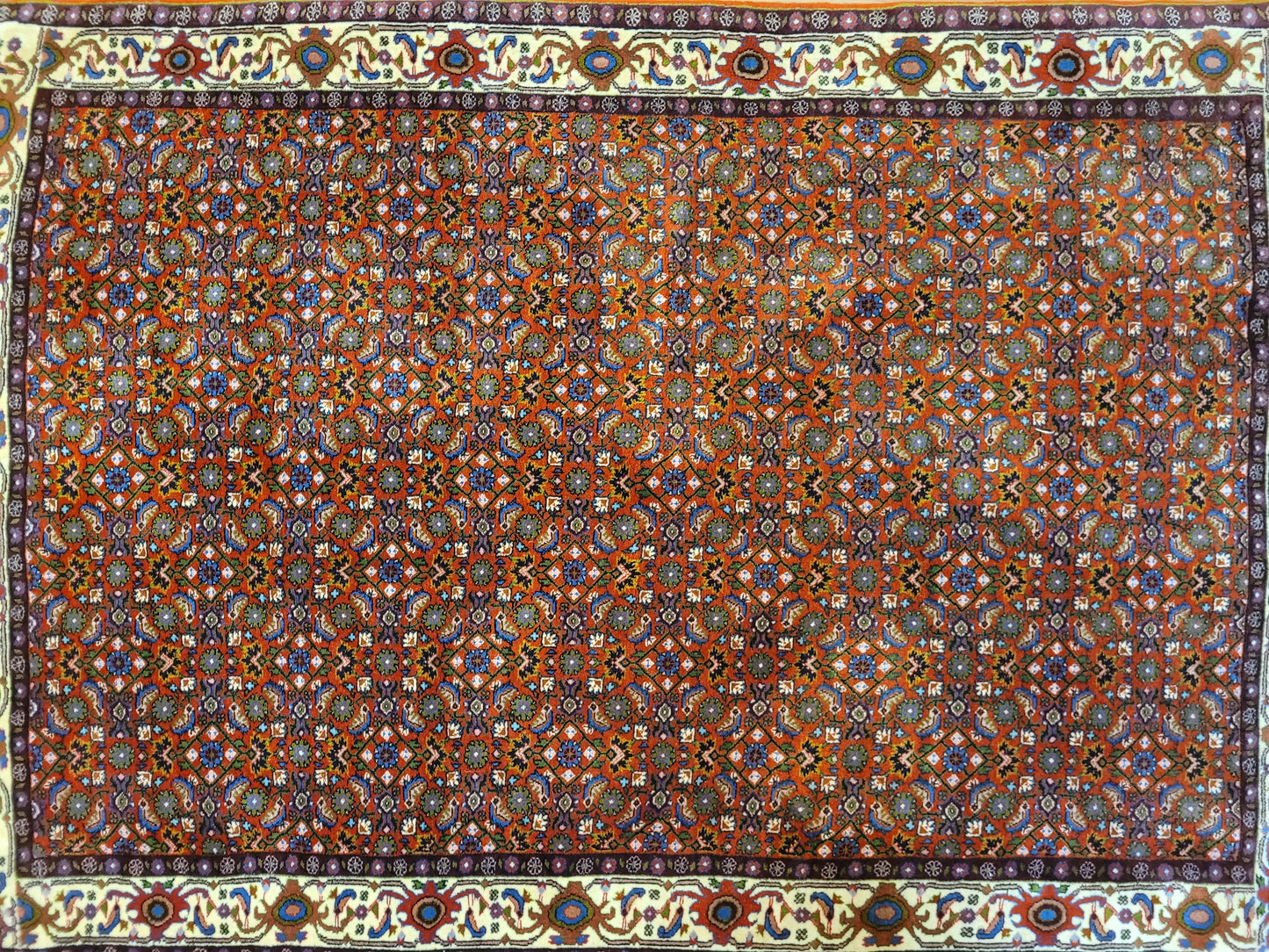 Bidjar Teppich Korkwolle Allover Blütenmuster feine Knüpfkunst