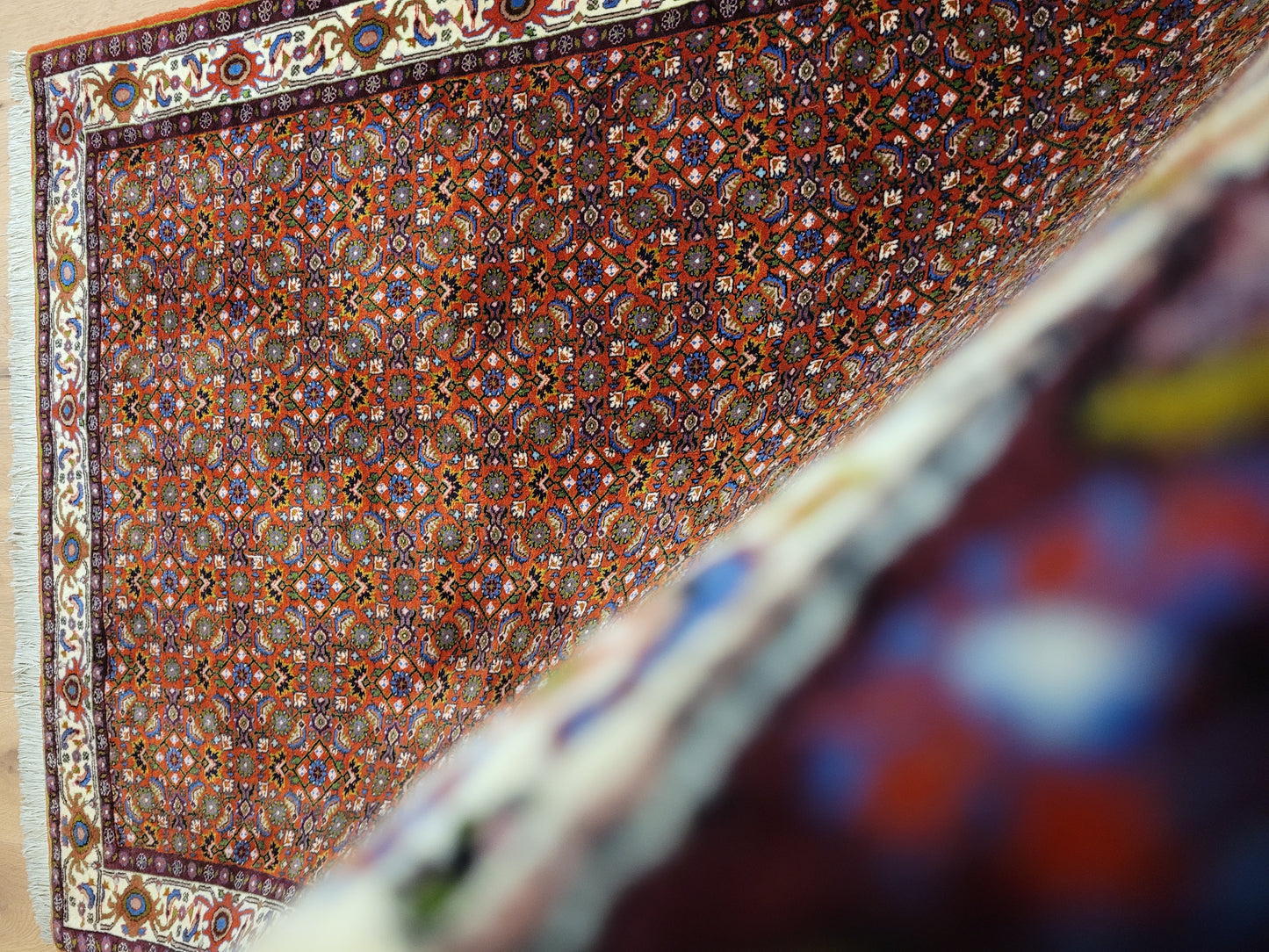 Bidjar Teppich Korkwolle Allover Blütenmuster feine Knüpfkunst