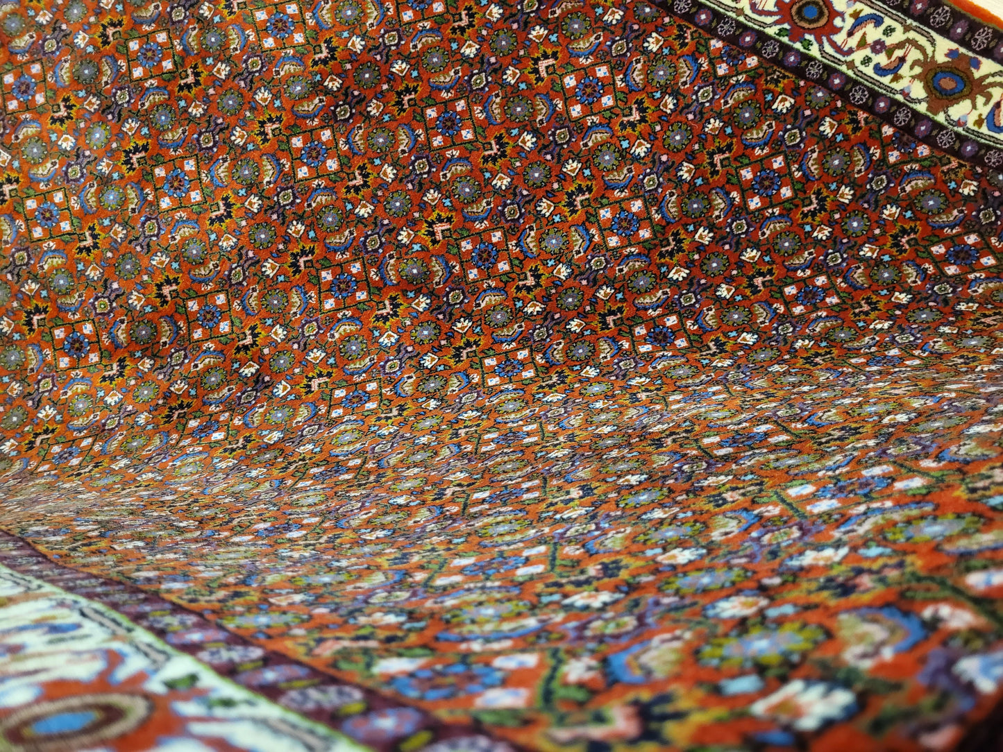 Bidjar Teppich Korkwolle Allover Blütenmuster feine Knüpfkunst