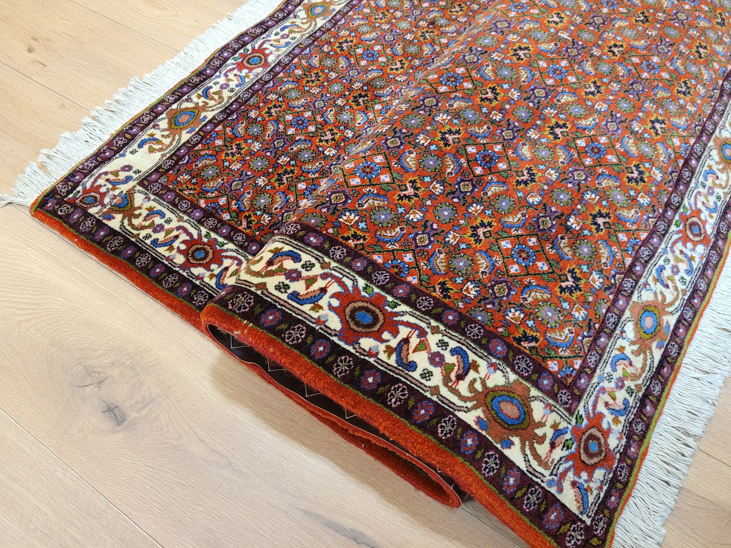 Bidjar Teppich Korkwolle Allover Blütenmuster feine Knüpfkunst