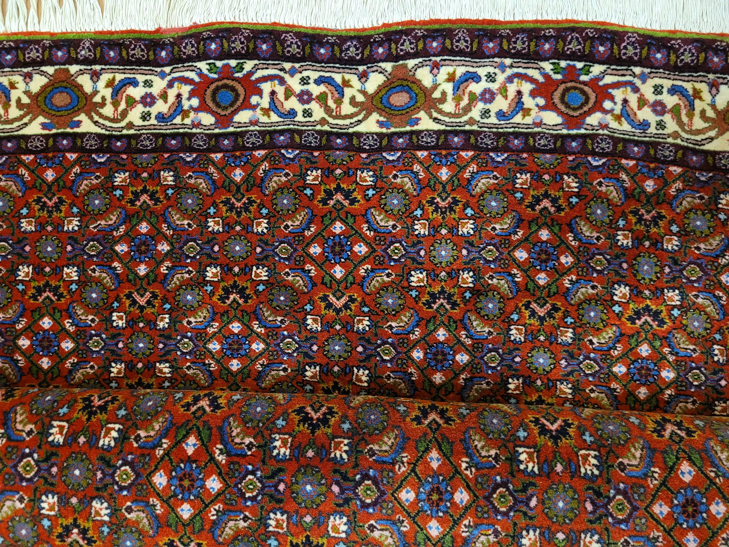 Bidjar Teppich Korkwolle Allover Blütenmuster feine Knüpfkunst