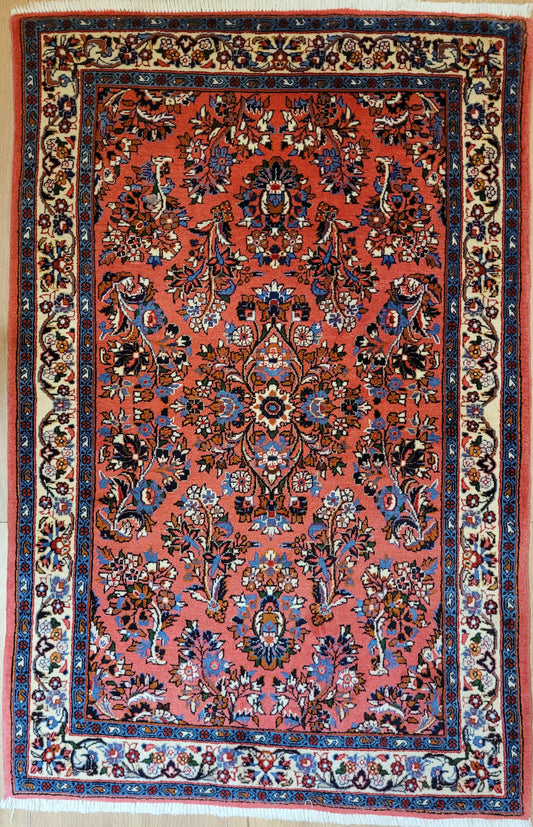 Sarough Teppich reine Wolle florales Medaillonmuster feine Knüpfung