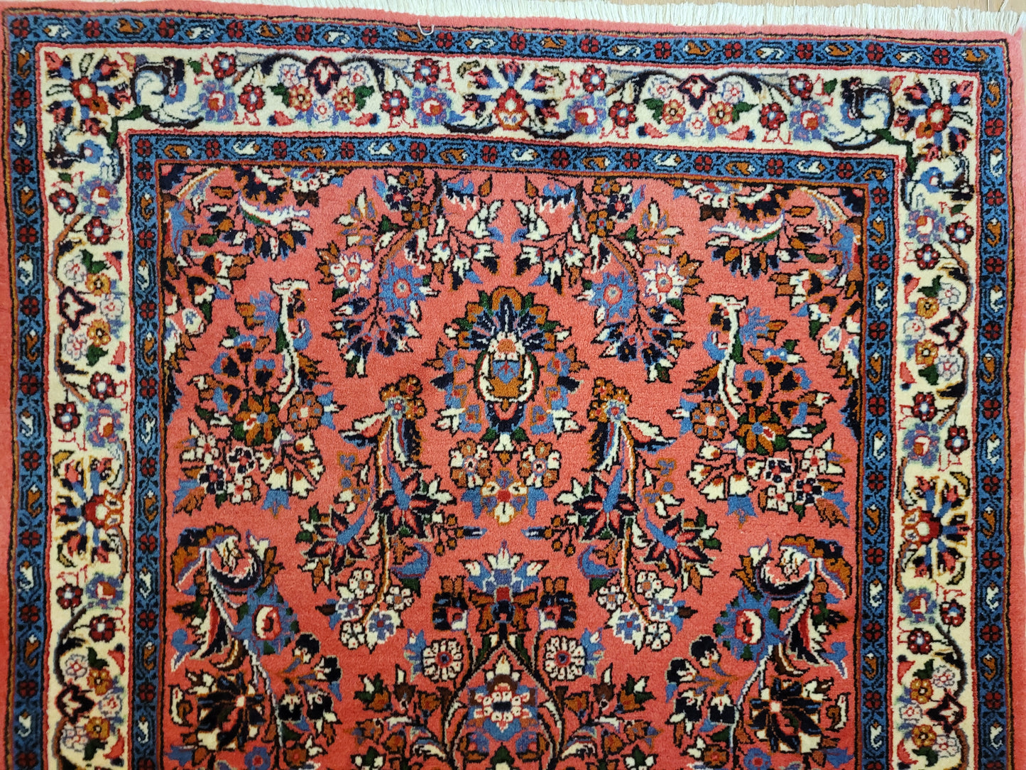 Sarough Teppich reine Wolle florales Medaillonmuster feine Knüpfung