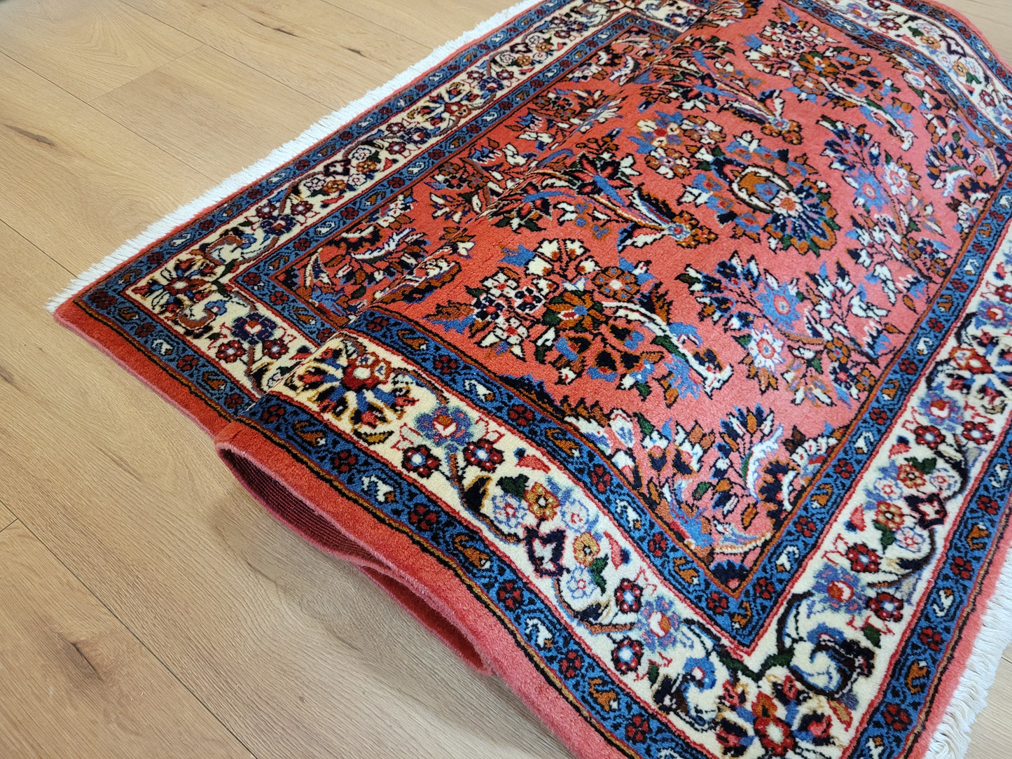 Sarough Teppich reine Wolle florales Medaillonmuster feine Knüpfung