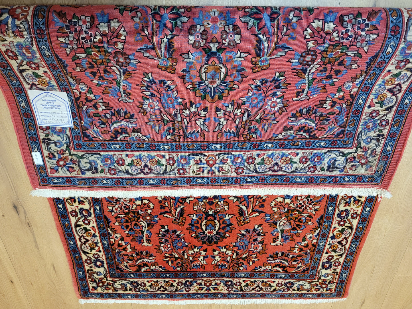 Sarough Teppich reine Wolle florales Medaillonmuster feine Knüpfung