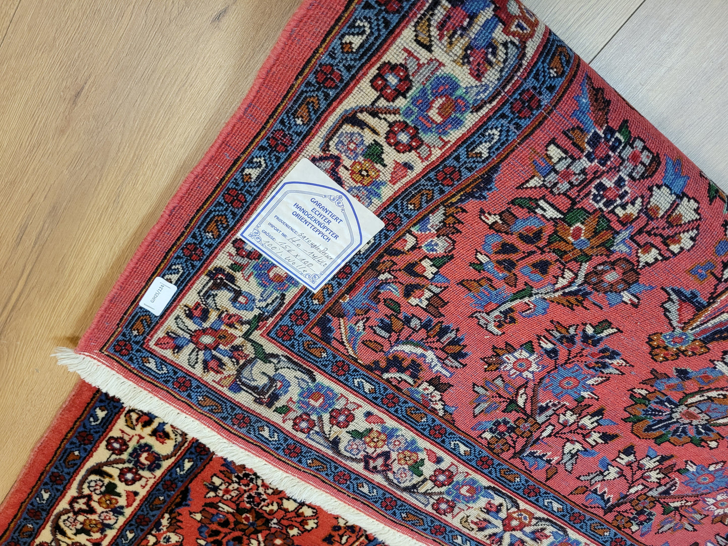 Sarough Teppich reine Wolle florales Medaillonmuster feine Knüpfung