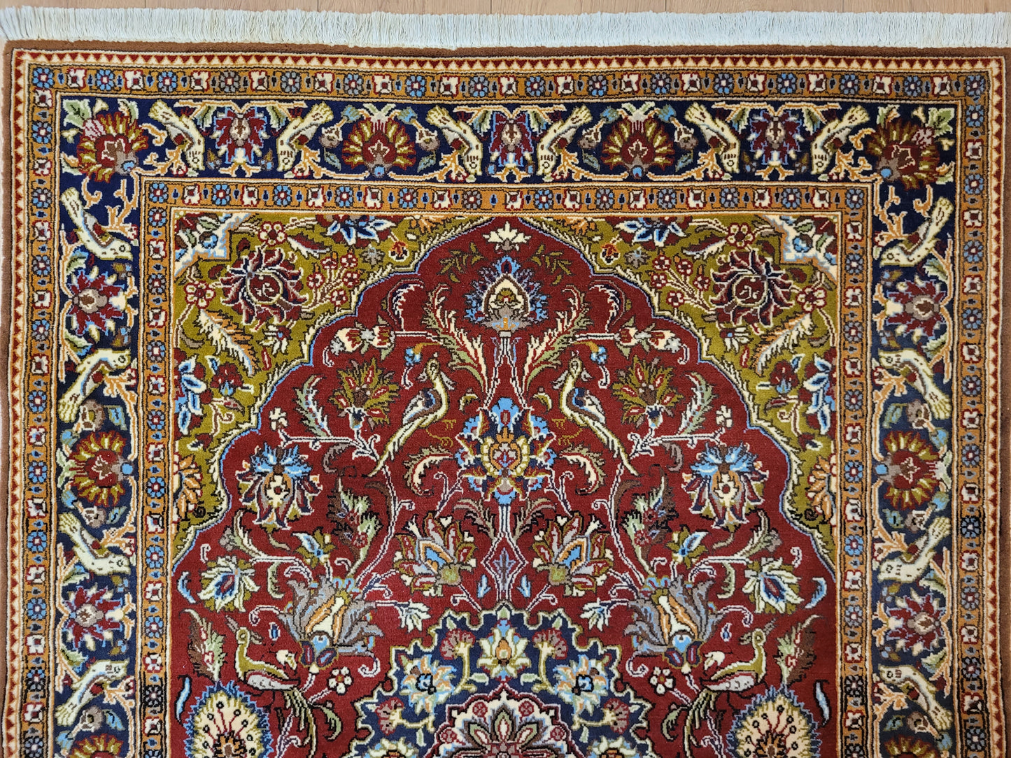 Ghom Teppich Korkwolle figürlich florales Medaillon detailreich