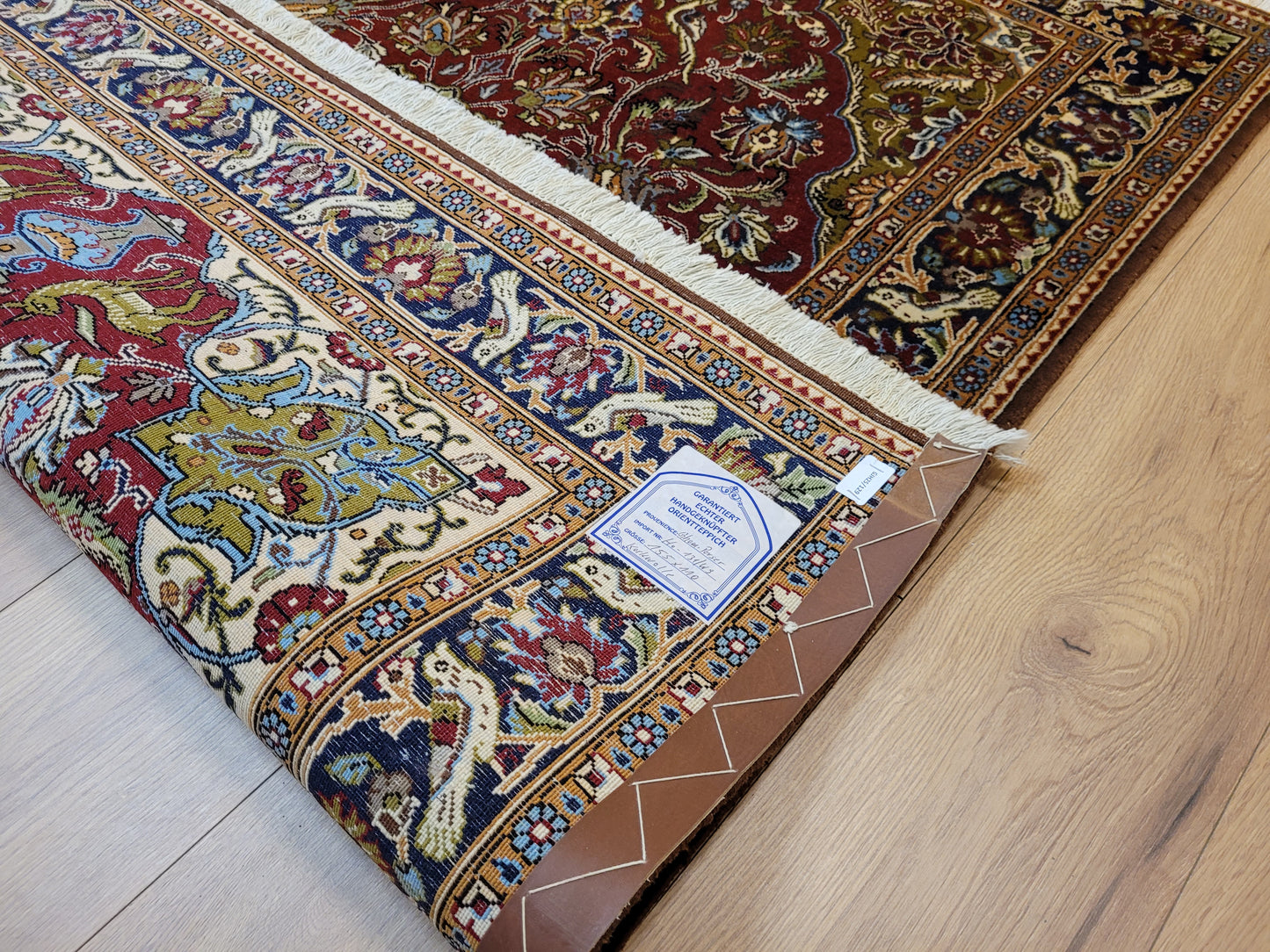 Ghom Teppich Korkwolle figürlich florales Medaillon detailreich