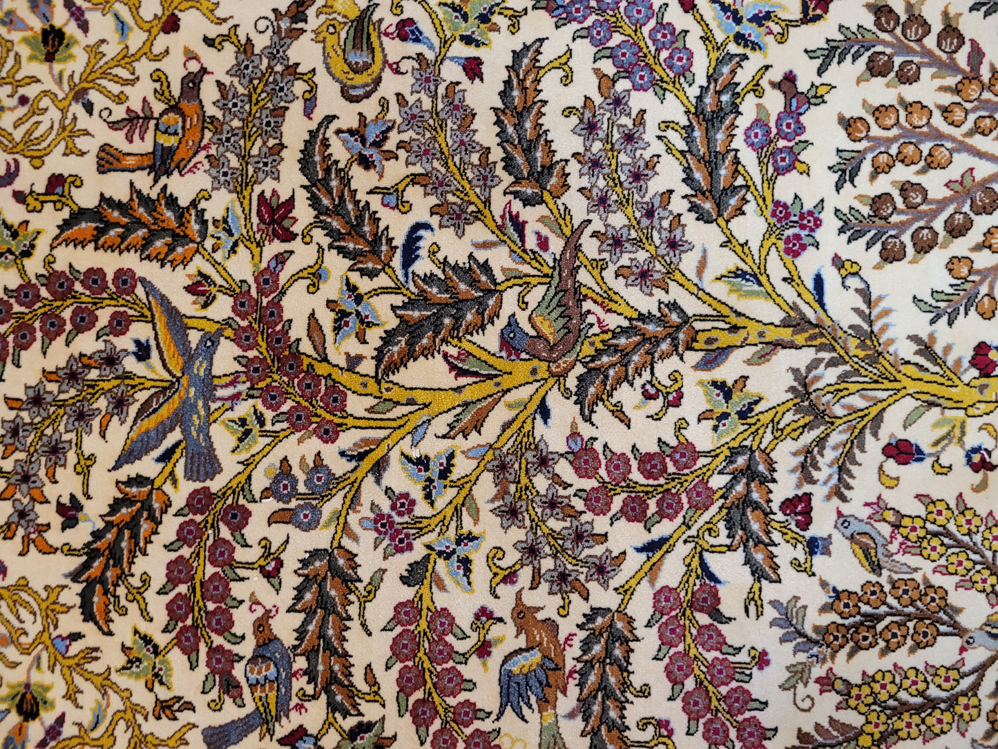 Ghom Teppich Korkwolle Baum des Lebens mit Tieren feine Knüpfung