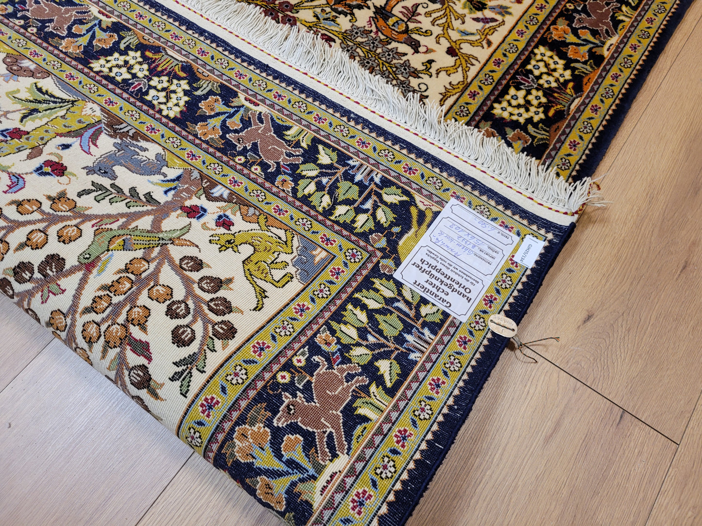 Ghom Teppich Korkwolle Baum des Lebens mit Tieren feine Knüpfung