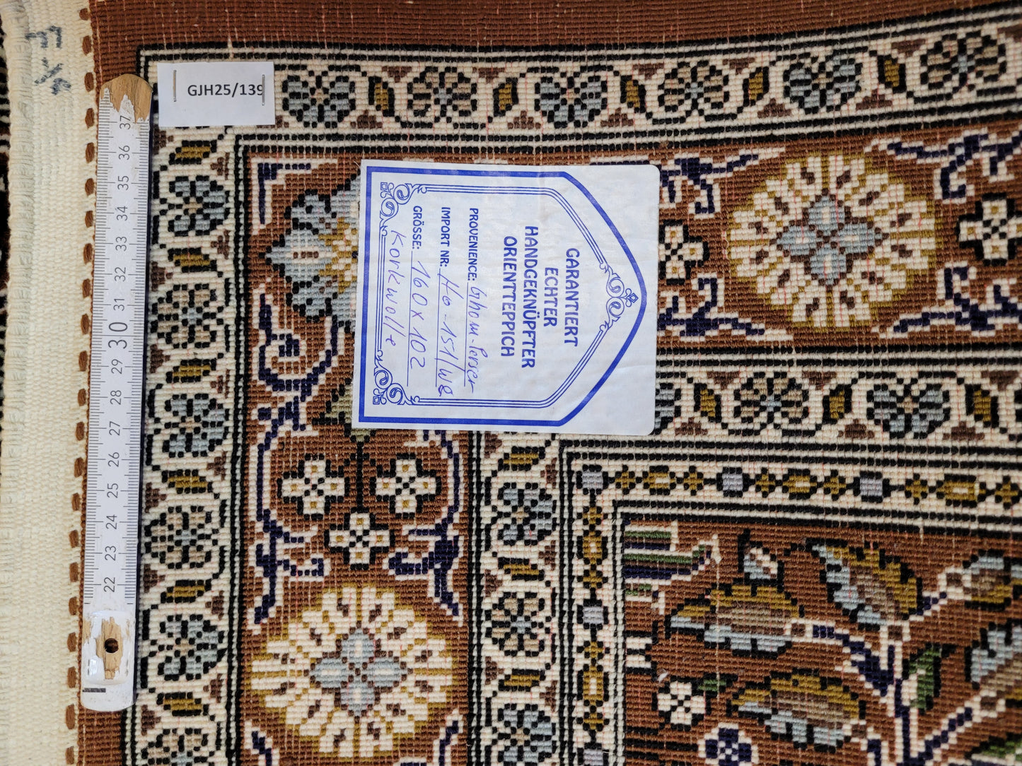 Ghom Teppich Korkwolle Gartenmotiv feine Knüpfkunst