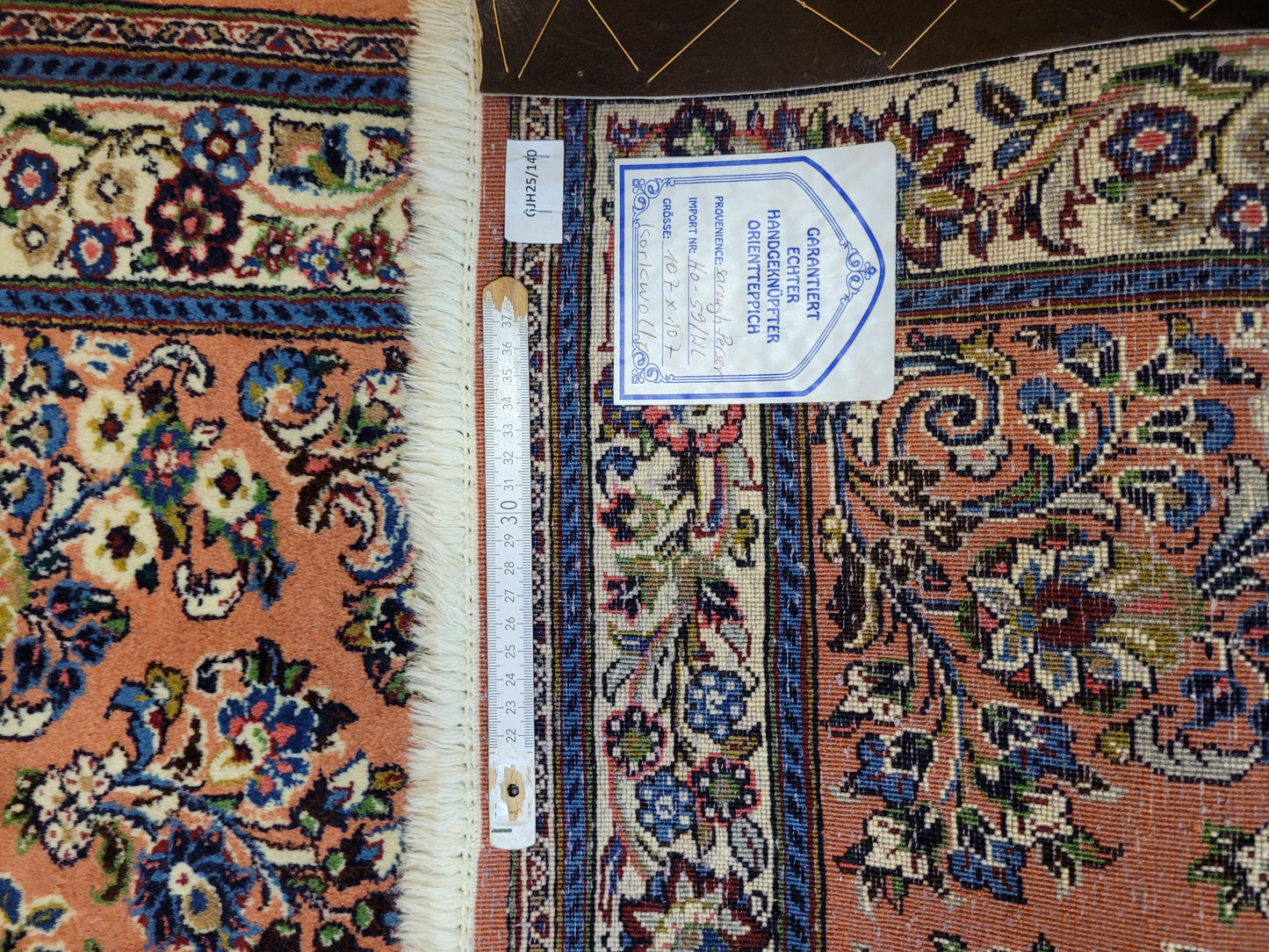 Sarough Teppich Korkwolle florales Medaillon feine Knüpfkunst
