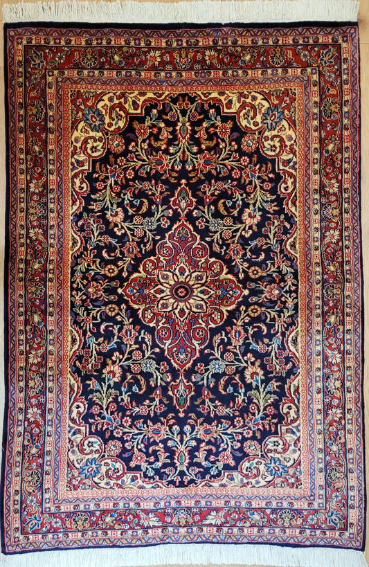 Ardebil Teppich Korkwolle floral mit Medaillon feine Knüpfung