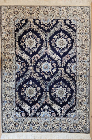 Nain Teppich Korkwolle mit Seide feine Knüpfkunst