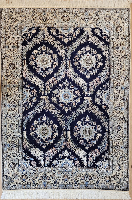 Nain Teppich Korkwolle mit Seide feine Knüpfkunst