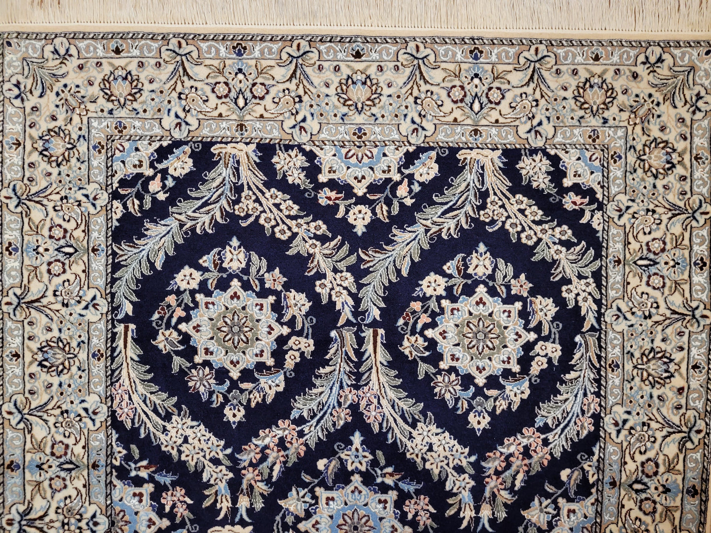 Nain Teppich Korkwolle mit Seide feine Knüpfkunst