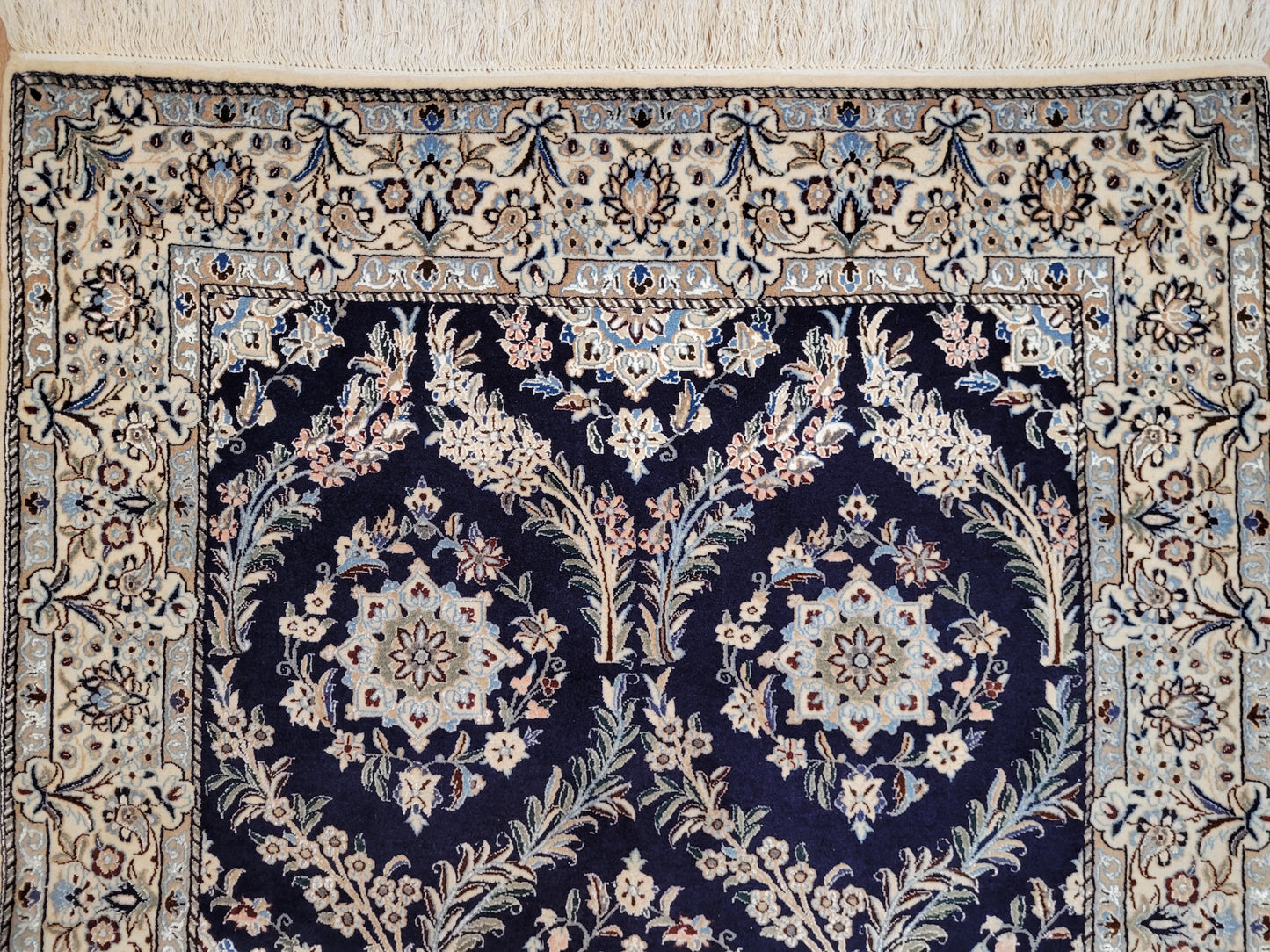 Nain Teppich Korkwolle mit Seide feine Knüpfkunst