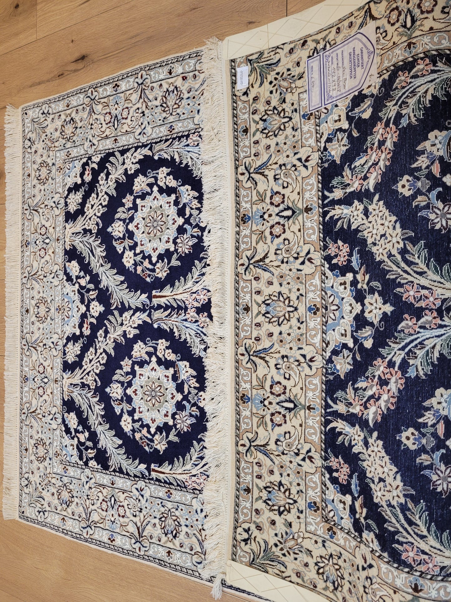 Nain Teppich Korkwolle mit Seide feine Knüpfkunst