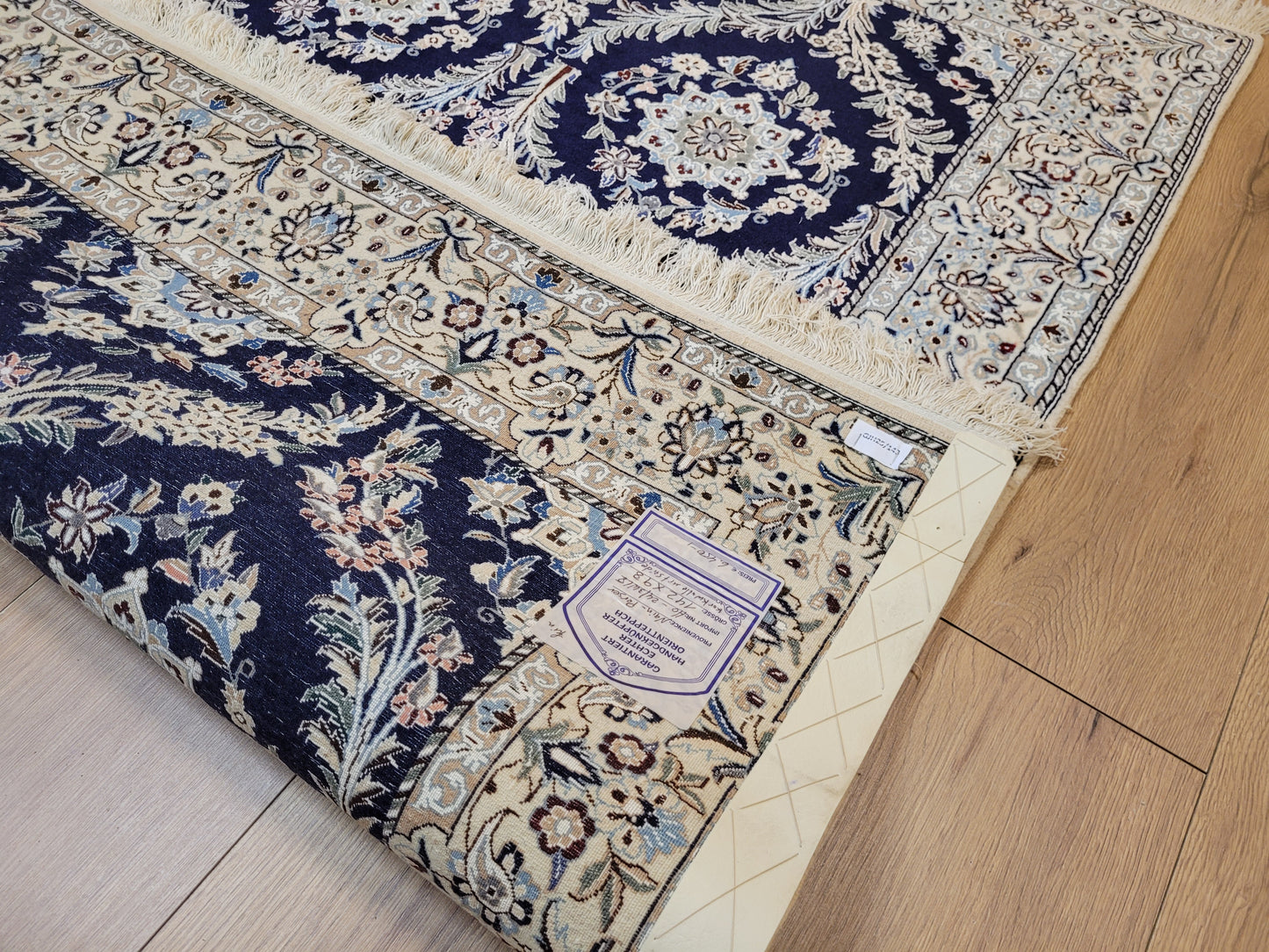 Nain Teppich Korkwolle mit Seide feine Knüpfkunst