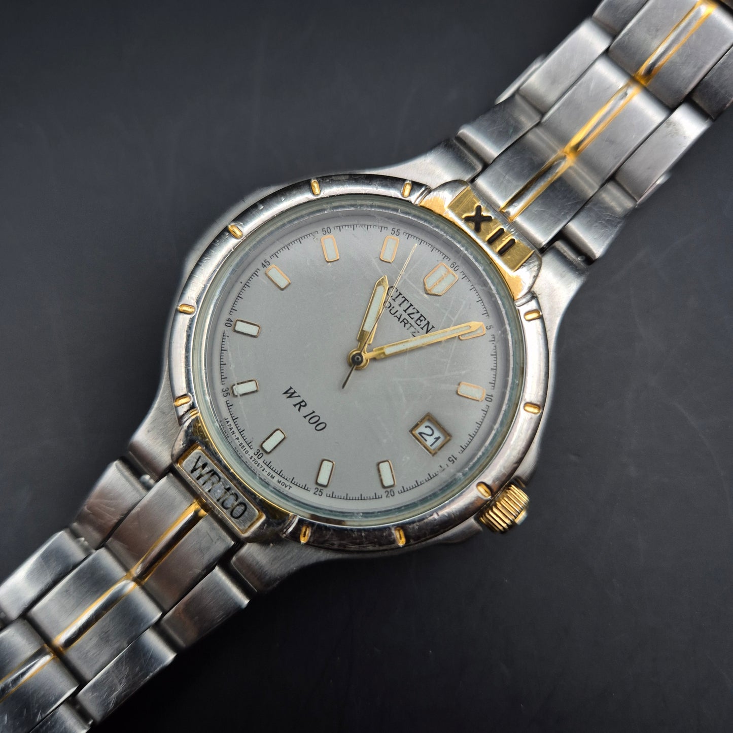 Citizen Herren Uhr – Zweifarbige Quarzuhr mit Edelstahlband (defekt)