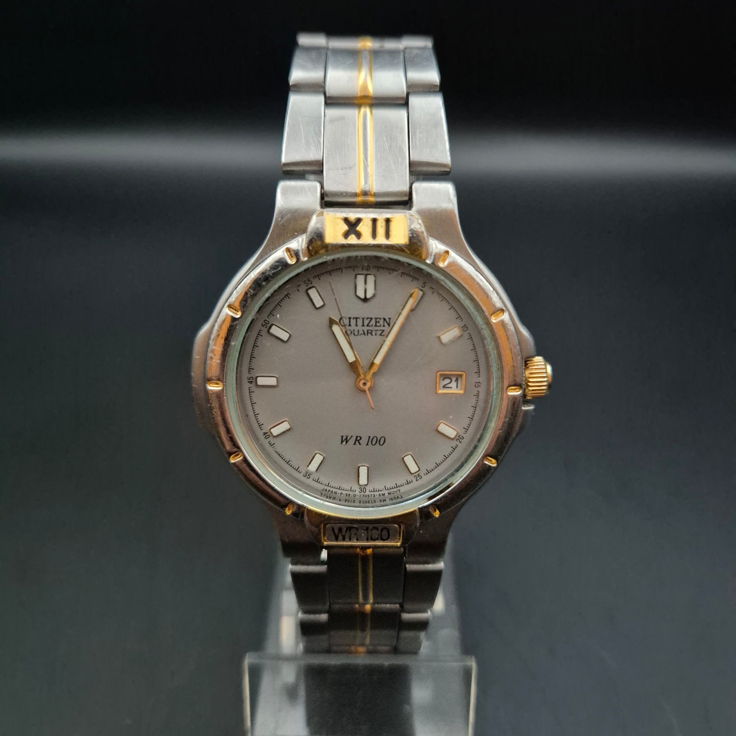 Citizen Herren Uhr – Zweifarbige Quarzuhr mit Edelstahlband (defekt)