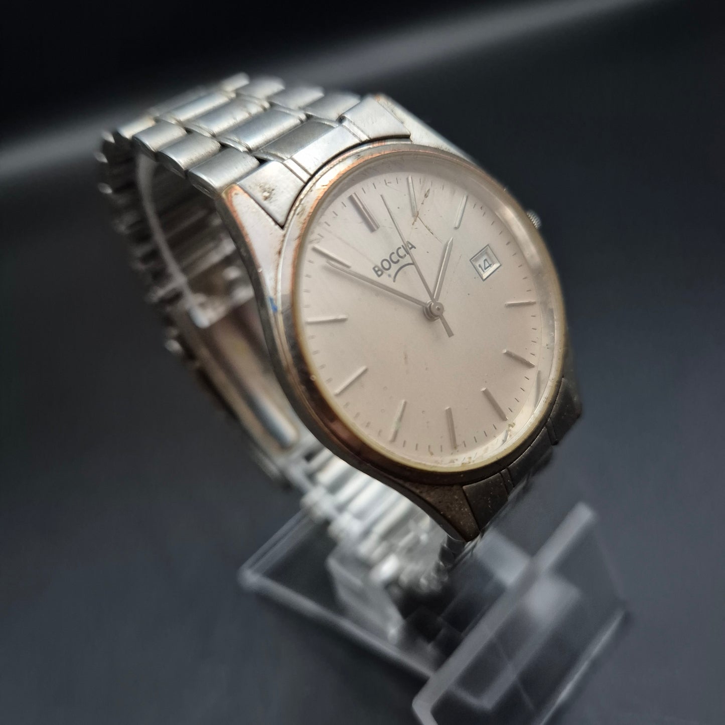 Boccia Herren Quarzuhr – Klassische Titanoptik mit Datumsanzeige