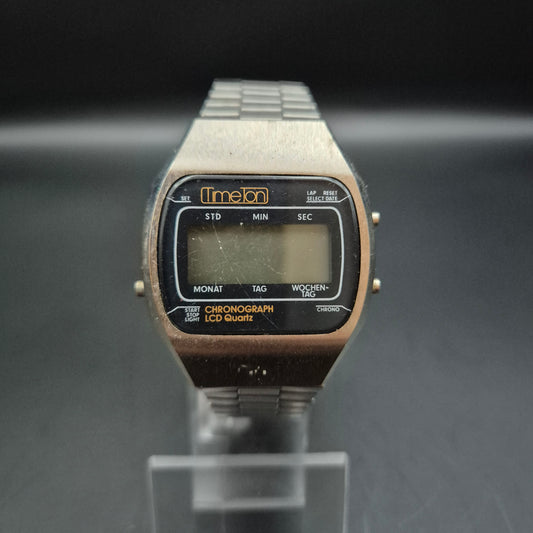 Vintage Timeon Herren Uhr – Digital Chronograph LCD Quarz