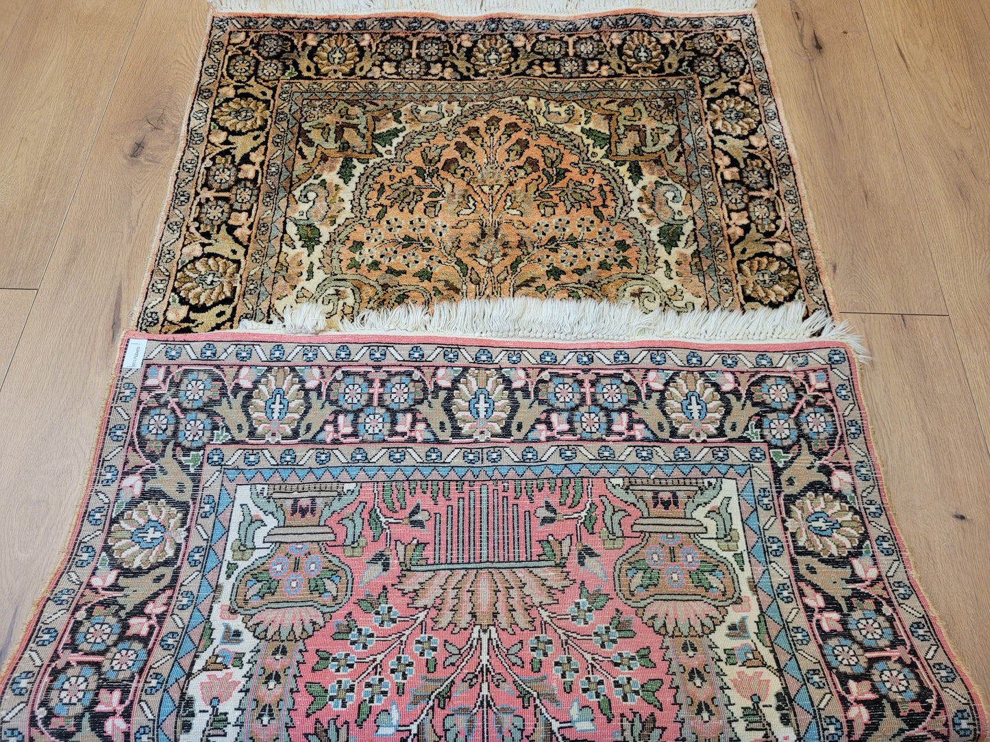 Kaschmir Ghom Seidenteppich Lebensbaum feine Knüpfung