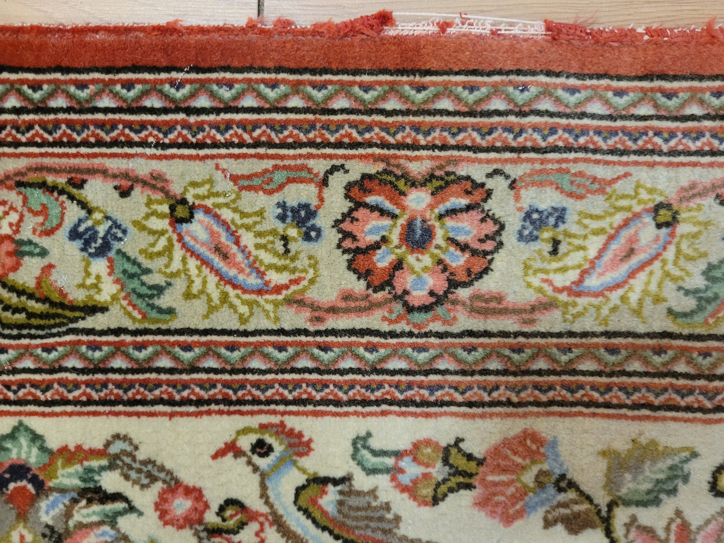 Ghom Teppich Korkwolle florales Medaillon feine Knüpfung