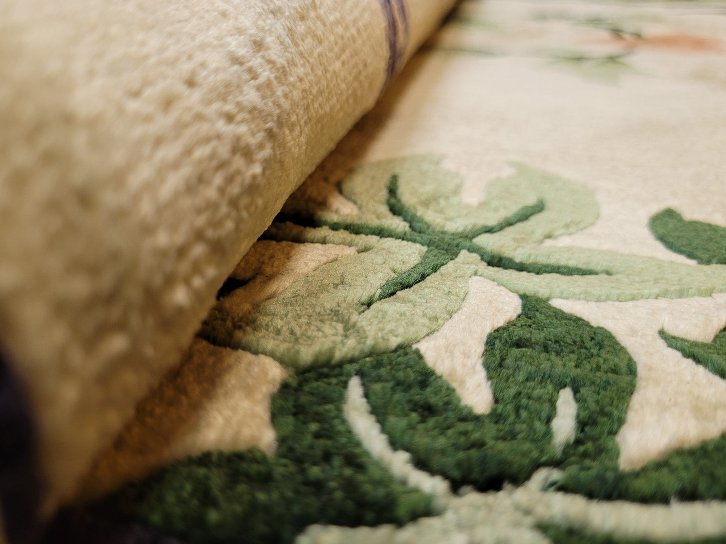 China Teppich Seide auf Seide Art Deco Pfauenmotiv