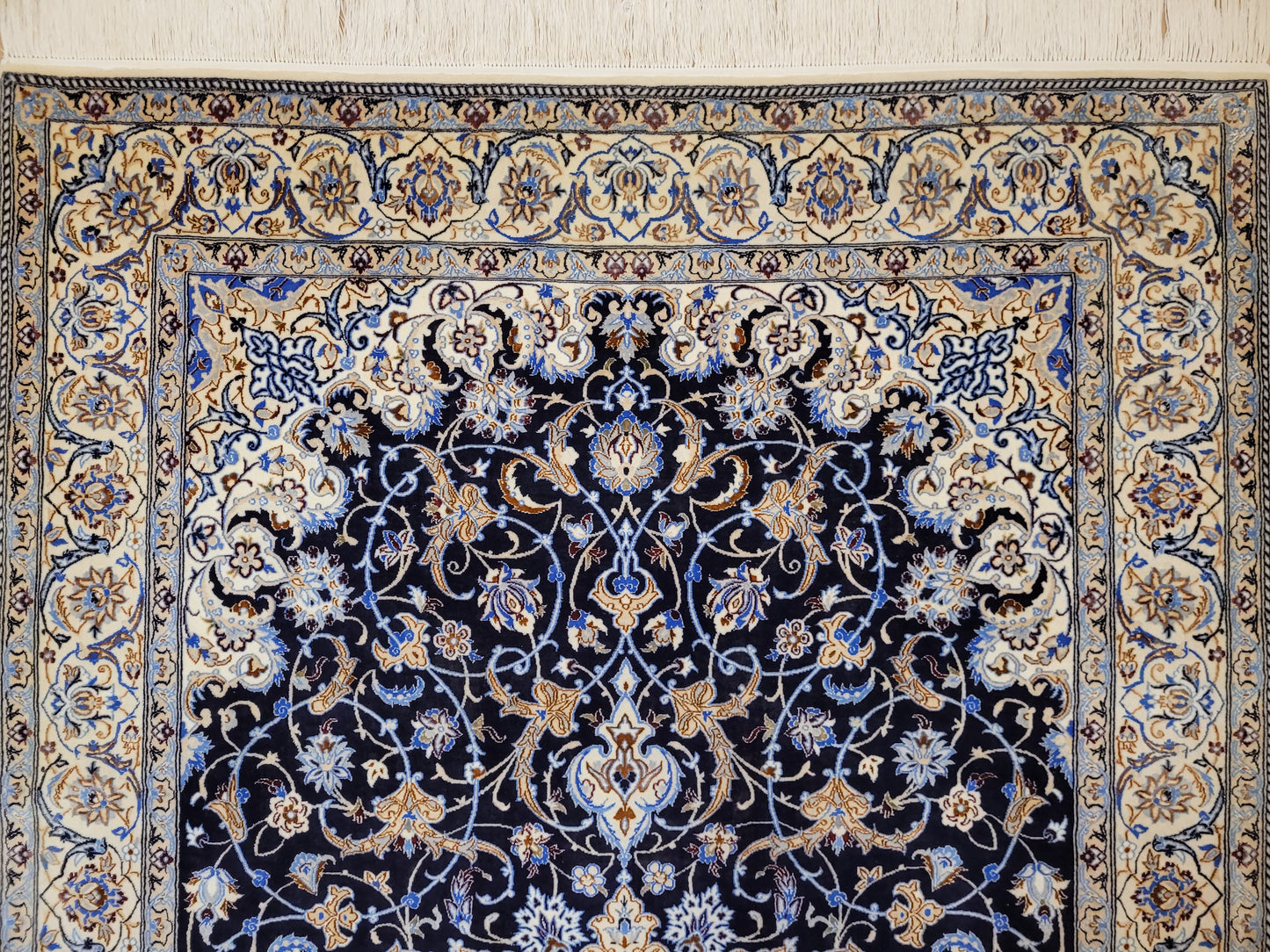 Nain Teppich Korkwolle mit Seide Medaillon feine Knüpfung