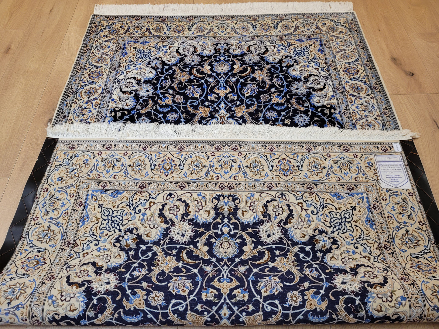 Nain Teppich Korkwolle mit Seide Medaillon feine Knüpfung