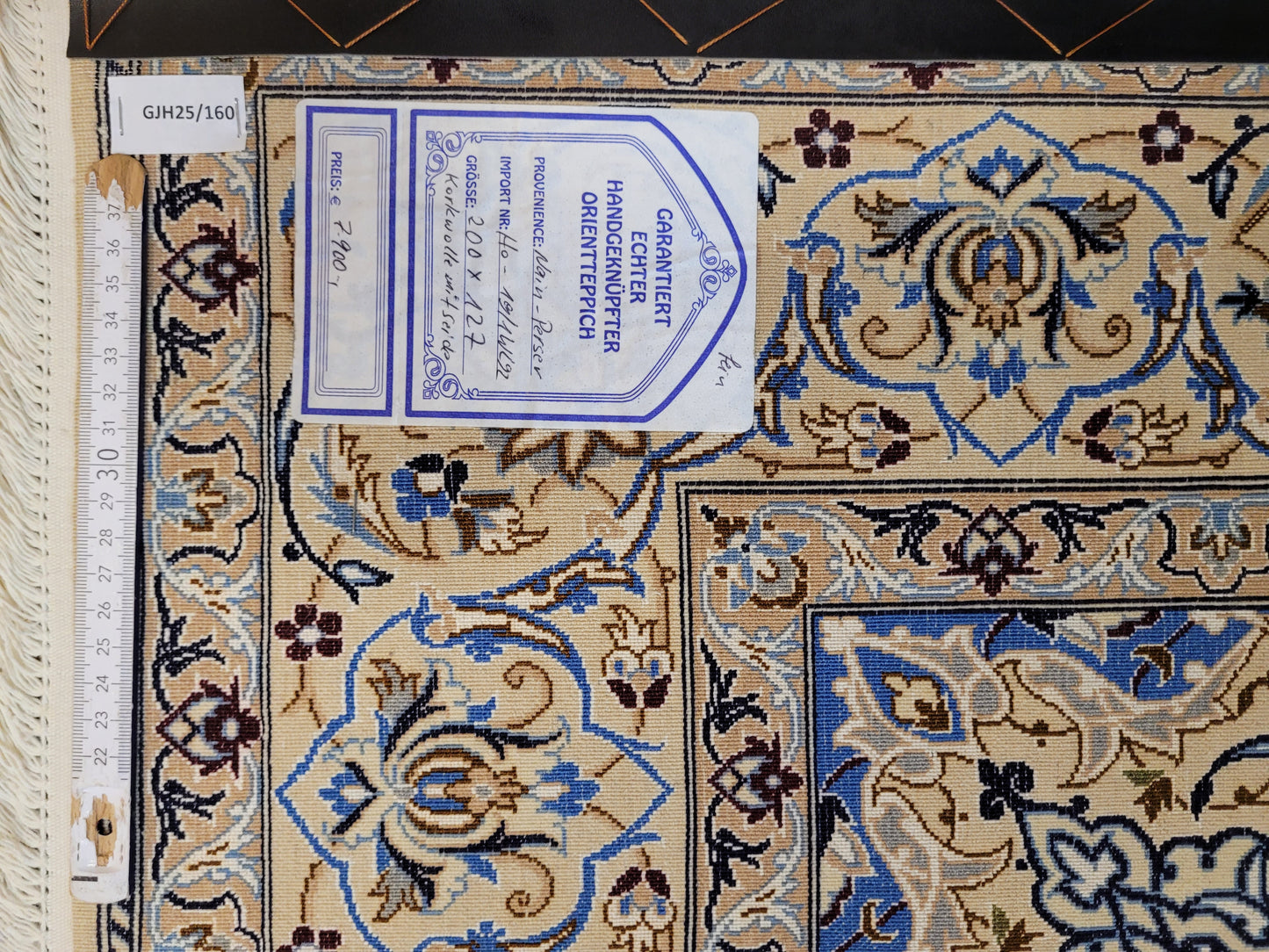 Nain Teppich Korkwolle mit Seide Medaillon feine Knüpfung