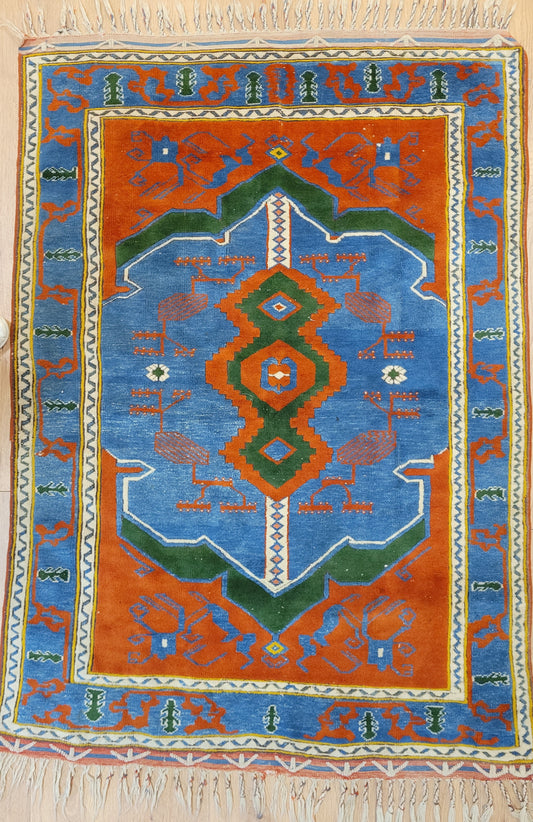 Kazak Teppich Wolle geometrisches Medaillon traditionell