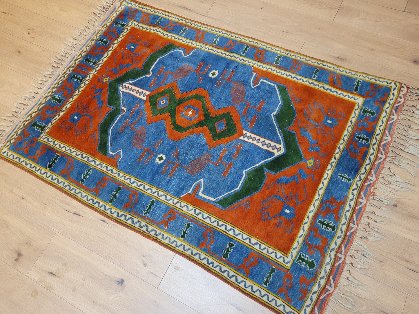 Kazak Teppich Wolle geometrisches Medaillon traditionell