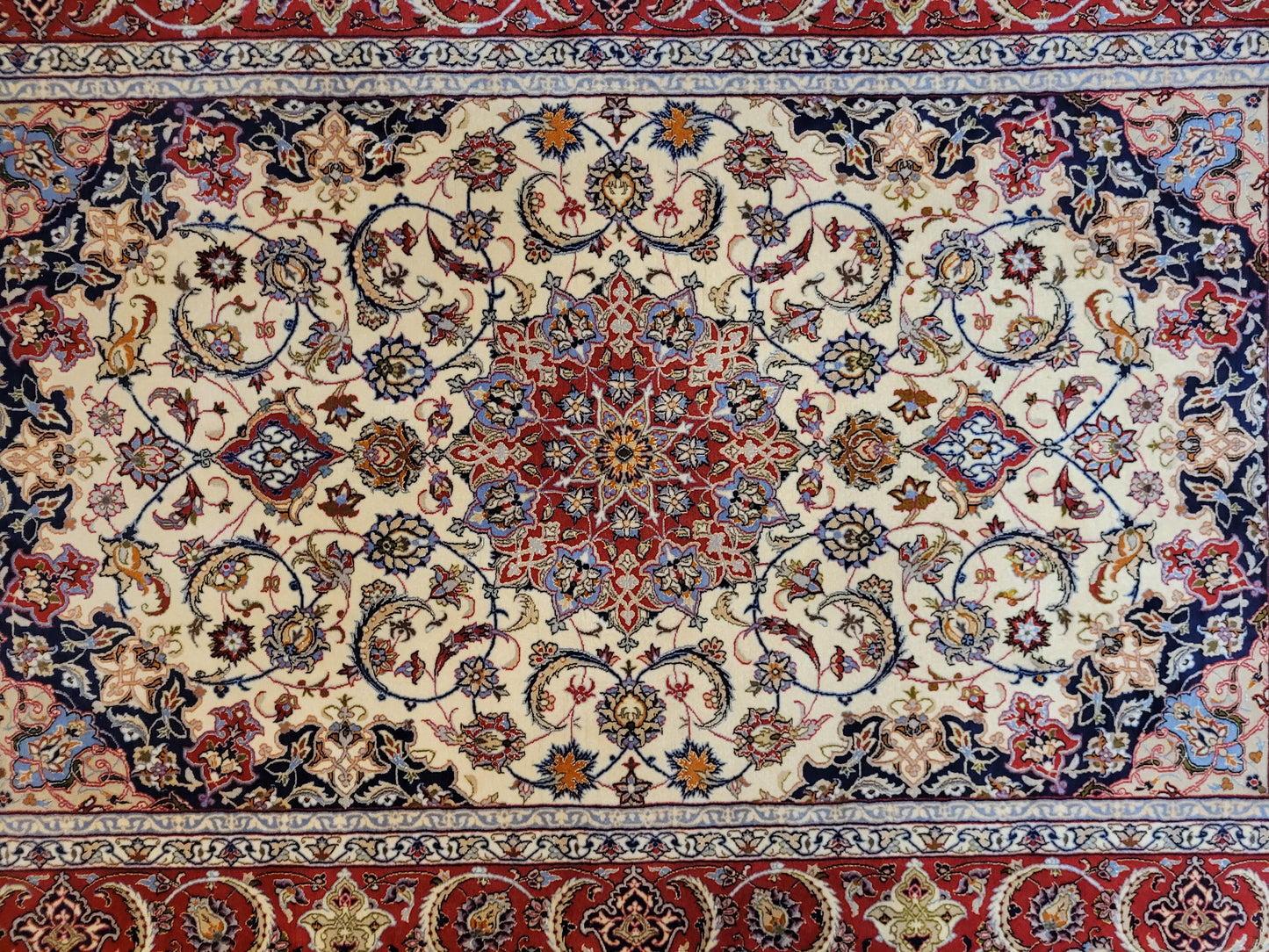 Isfahan Teppich Korkwolle und Seide feine Knüpfkunst