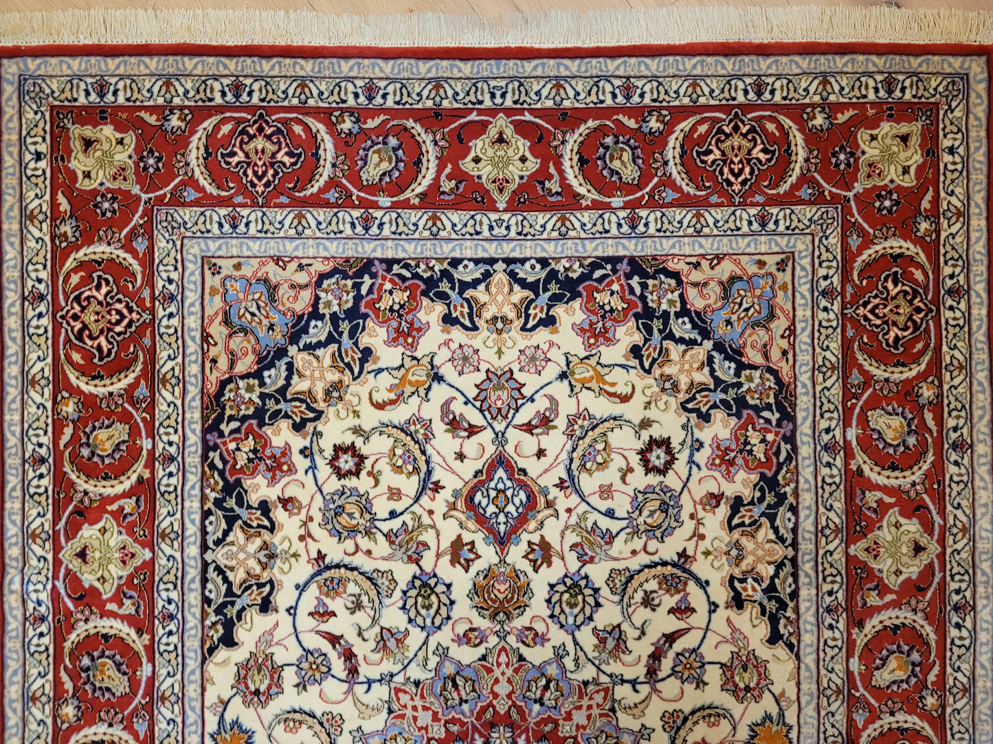 Isfahan Teppich Korkwolle und Seide feine Knüpfkunst