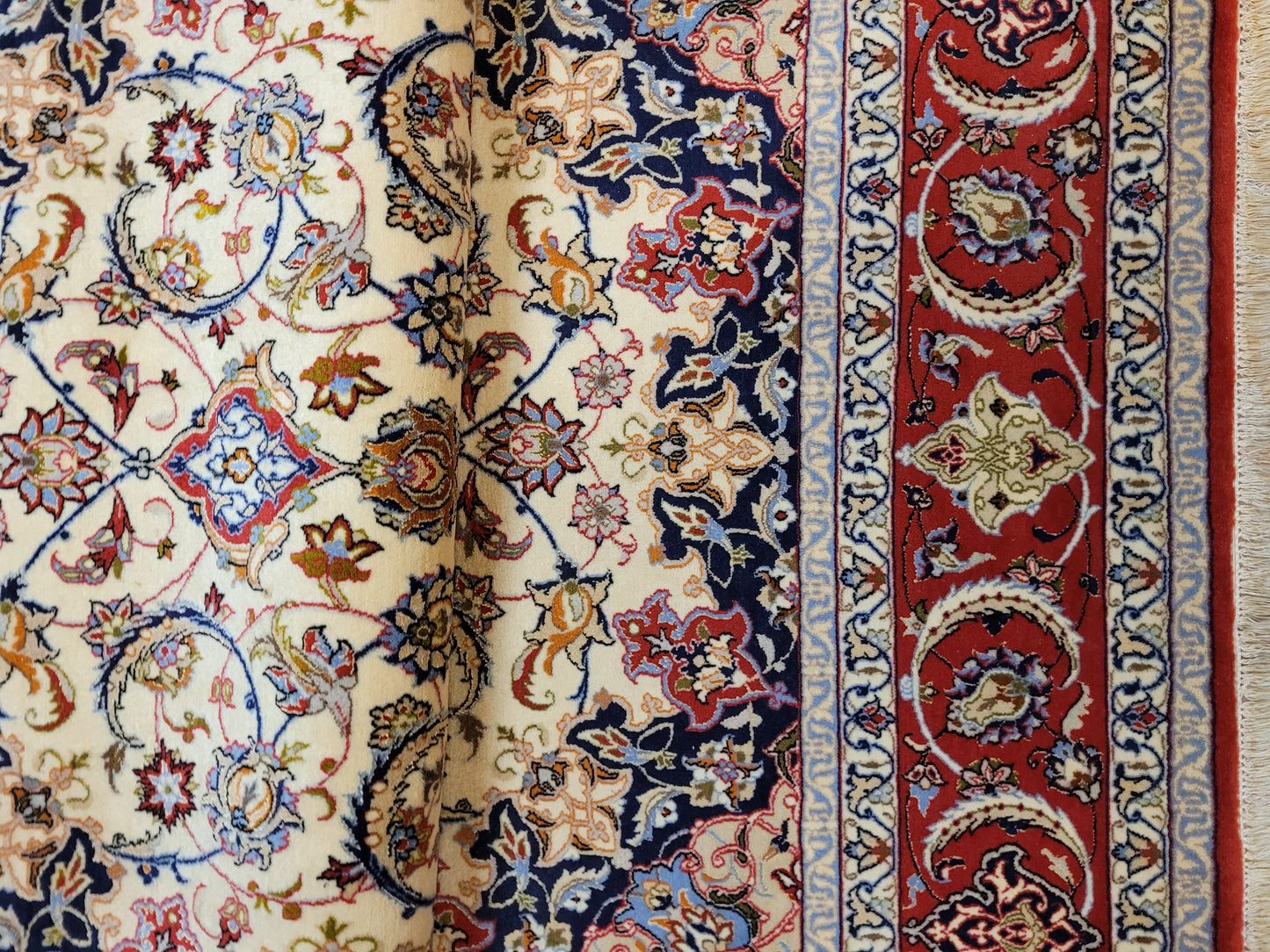 Isfahan Teppich Korkwolle und Seide feine Knüpfkunst