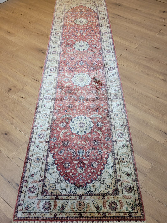 Ghom Teppich reine Seide Läufer florales Medaillonmuster