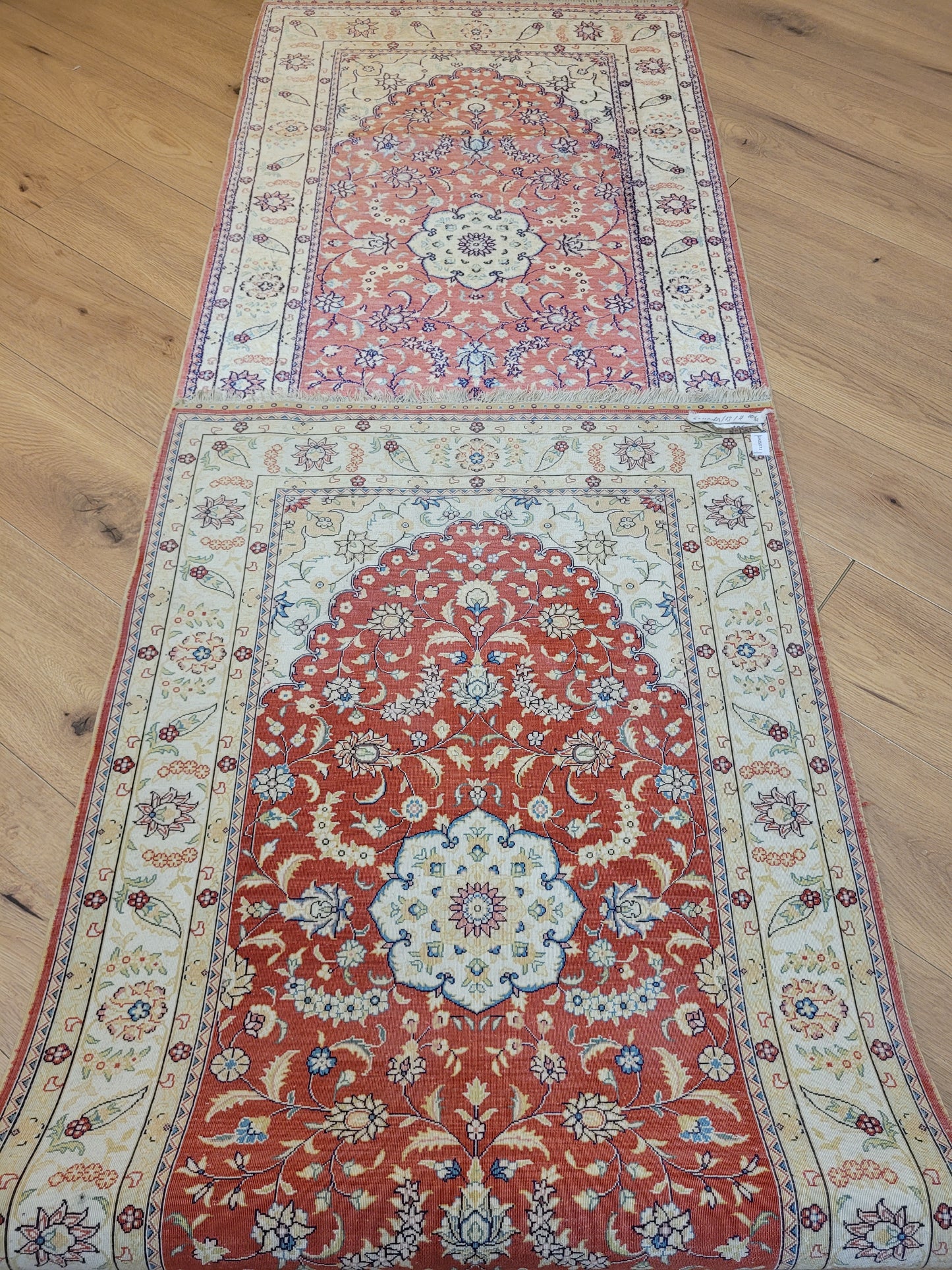 Ghom Teppich reine Seide Läufer florales Medaillonmuster