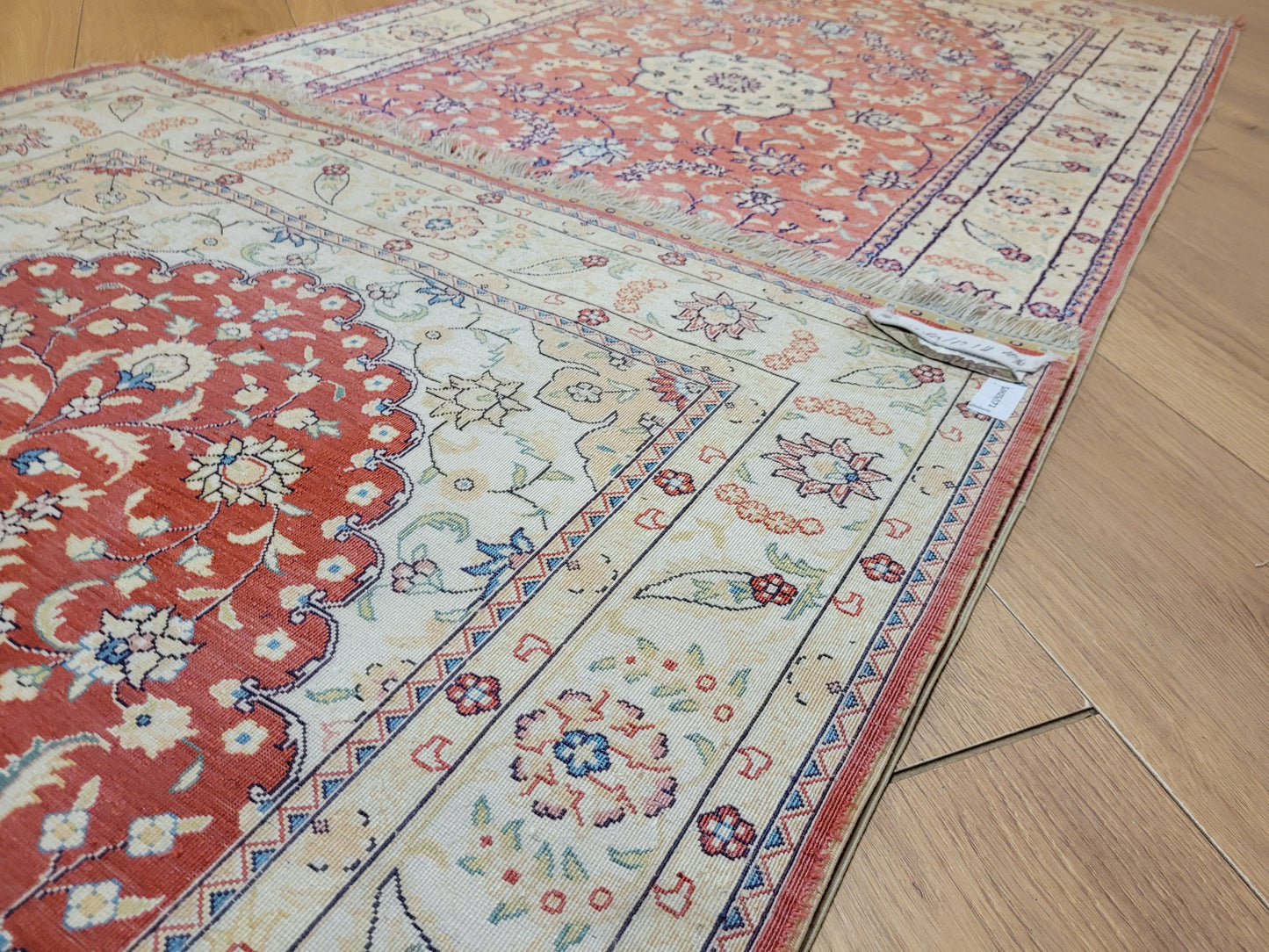 Ghom Teppich reine Seide Läufer florales Medaillonmuster