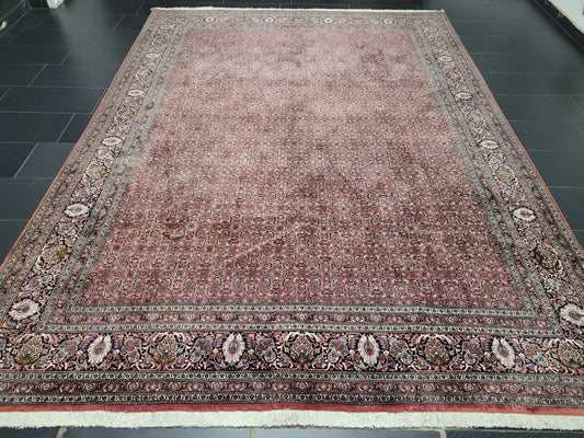 Bidjar Teppich Korkwolle mit Seide Allover Muster fein handgeknüpft