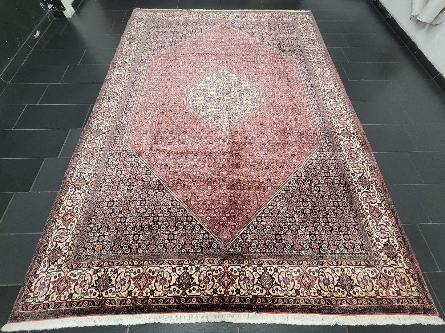 Bidjar Teppich Korkwolle Hexagon Medaillon fein handgeknüpft