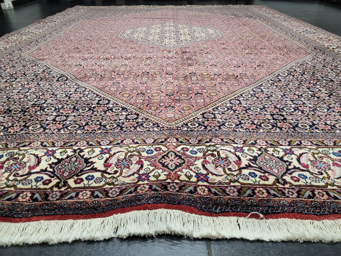 Bidjar Teppich Korkwolle Hexagon Medaillon fein handgeknüpft