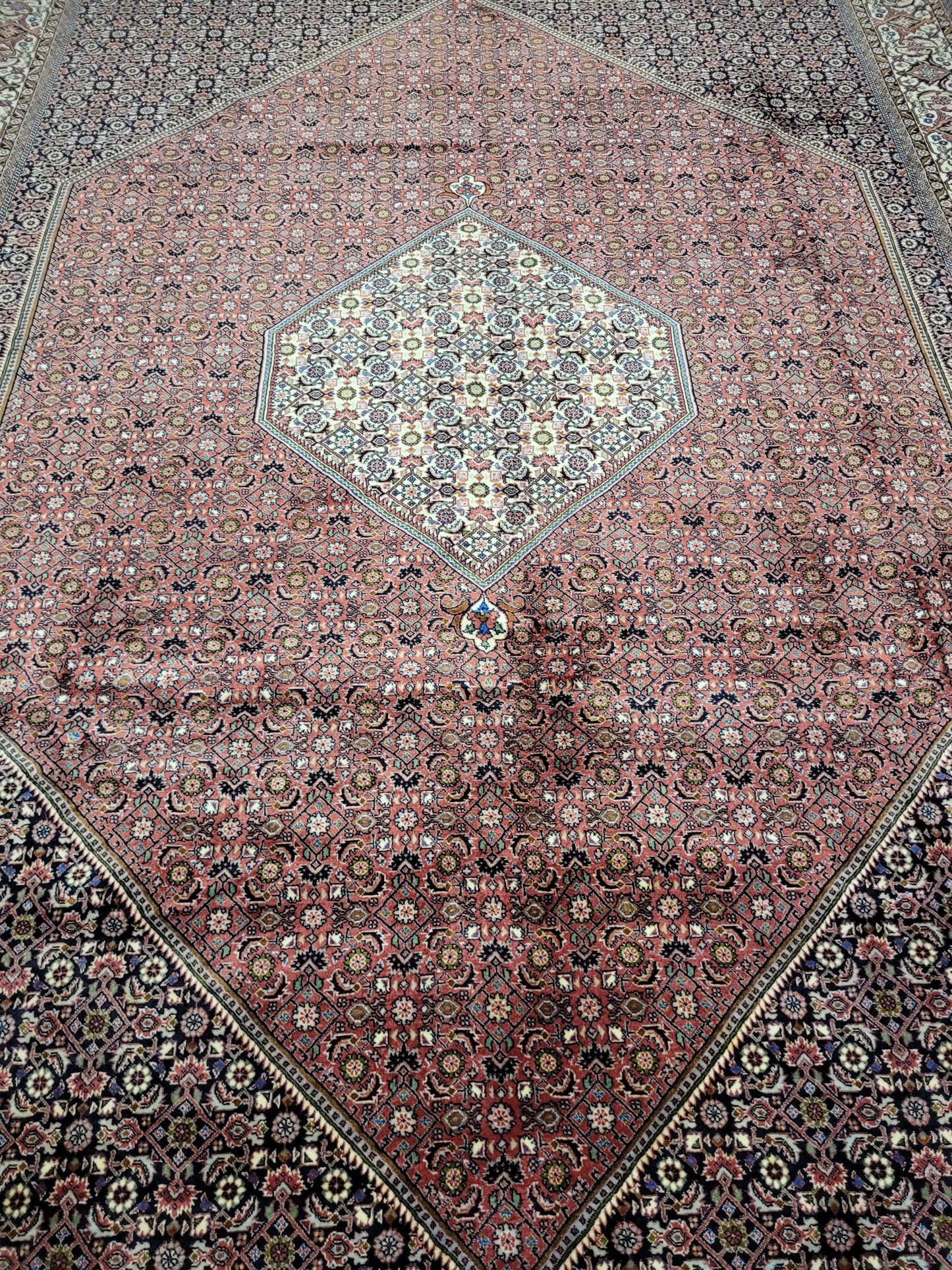 Bidjar Teppich Korkwolle Hexagon Medaillon fein handgeknüpft