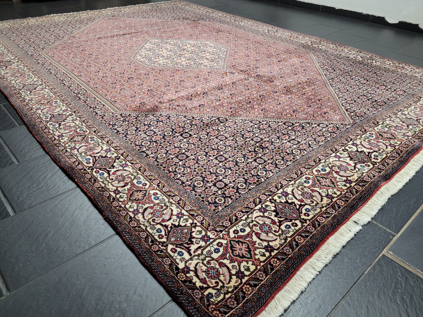 Bidjar Teppich Korkwolle Hexagon Medaillon fein handgeknüpft